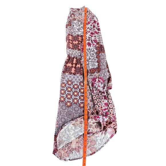 Knox Rose Dress Size XL Purple Red Lilac Bohemian Laced  Buttoned High Low - Picture 12 of 12